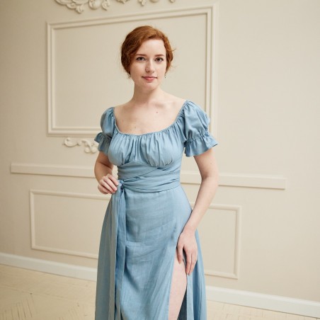 Sweet light blue linen dress