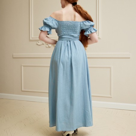 Sweet light blue linen dress
