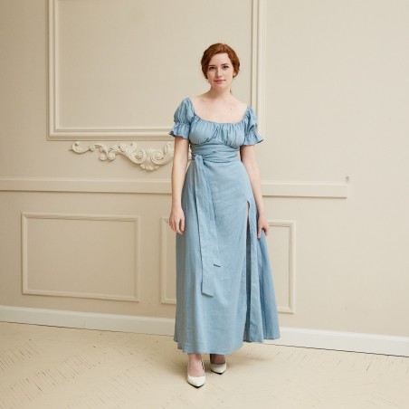 Sweet light blue linen dress