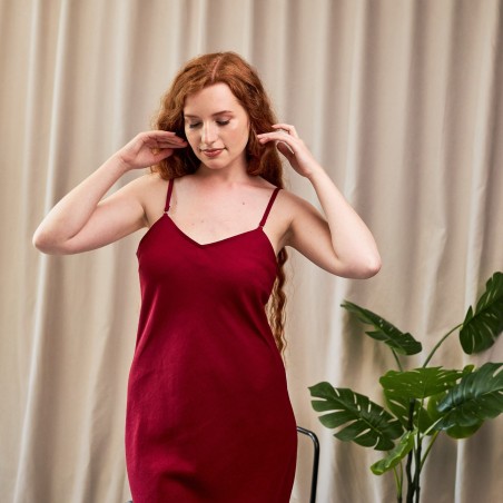 Burgundy Thin Strap Maxi Dress