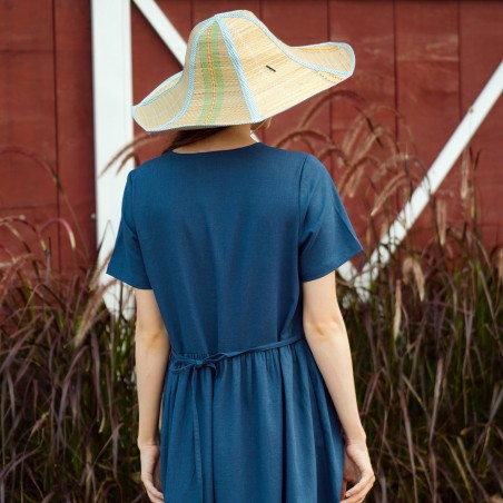 Dark blue literary style dress