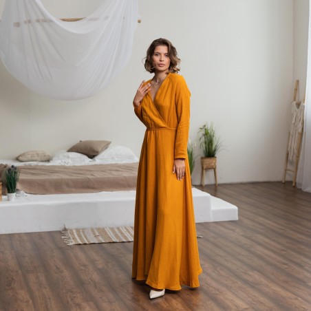 Turmeric long-sleeved dress