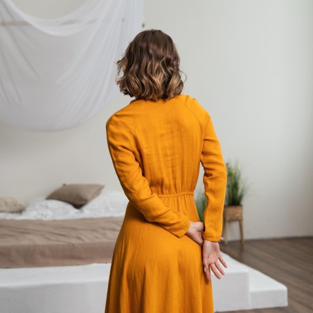 Turmeric long-sleeved dress